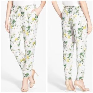 Joie Theron B Silk Floral Joggers Pants Extra Small